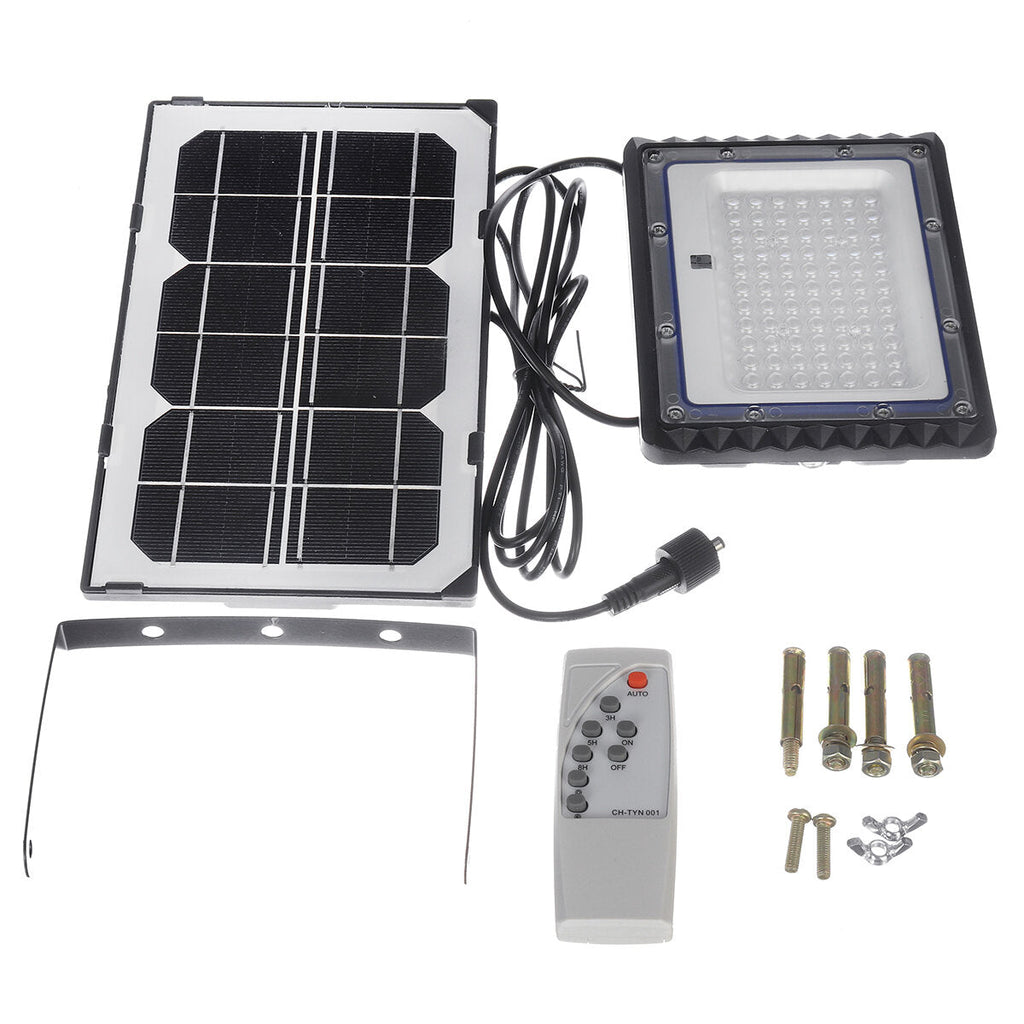 77/128/247/368LED Solar Flood Light SMD2835 Outdoor Garden Street Wall Lamp + Remote Control