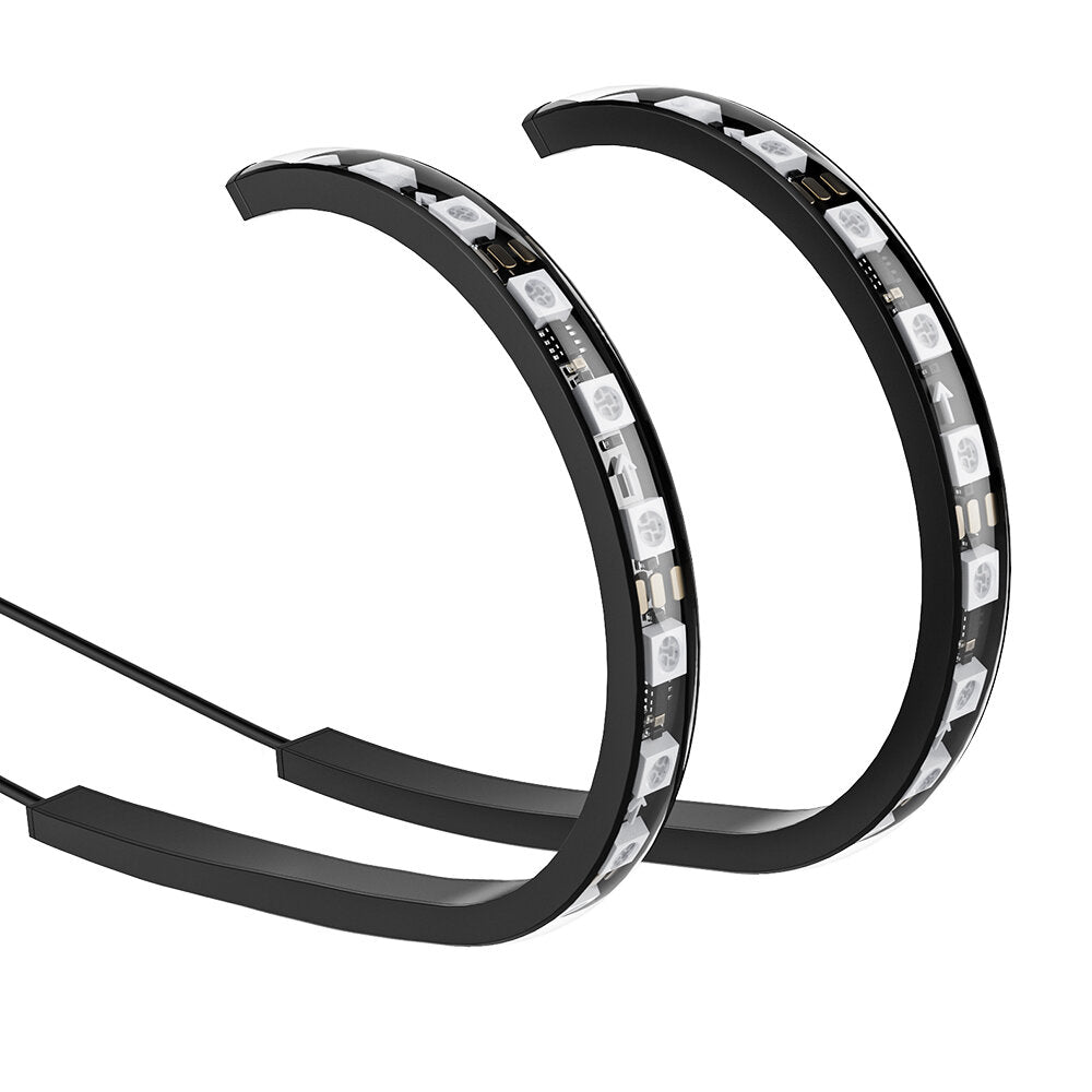Bluetooth RGBIC Car Interior Strip Lights with 3 Simple Control Methods Vivid RGBIC Lighting Effect Sync with Music Activate Music Mode and Scene