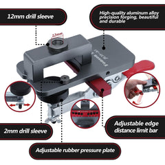 Premium Aluminum Concealed Hinge Jig - Adjustable, Precision Drilling, Multiple Offsets for Cabinet Making, Easy Setup