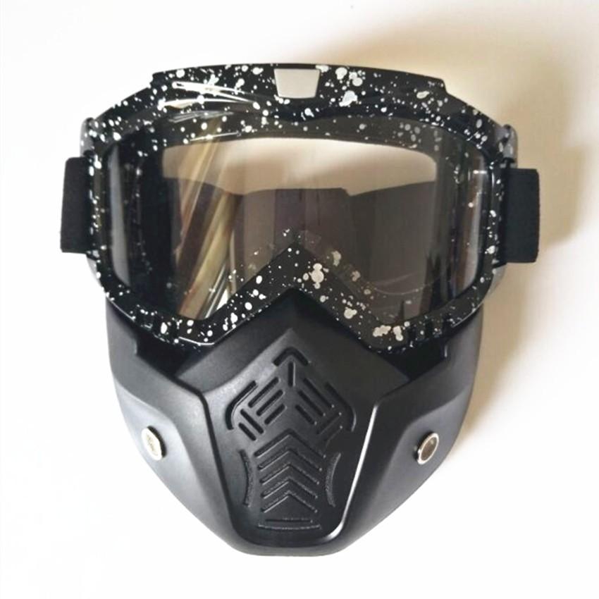 Motorcycle Helmet Face Mask Windproof Shield Goggles Detachable
