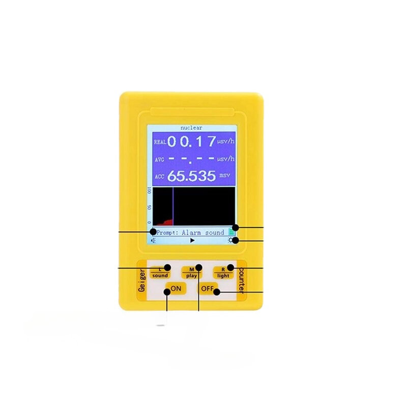 2-In-1 Handheld Portable Digital Display Electromagnetic Radiation Nuclear Radiation Tester Geiger Counter Full-Function