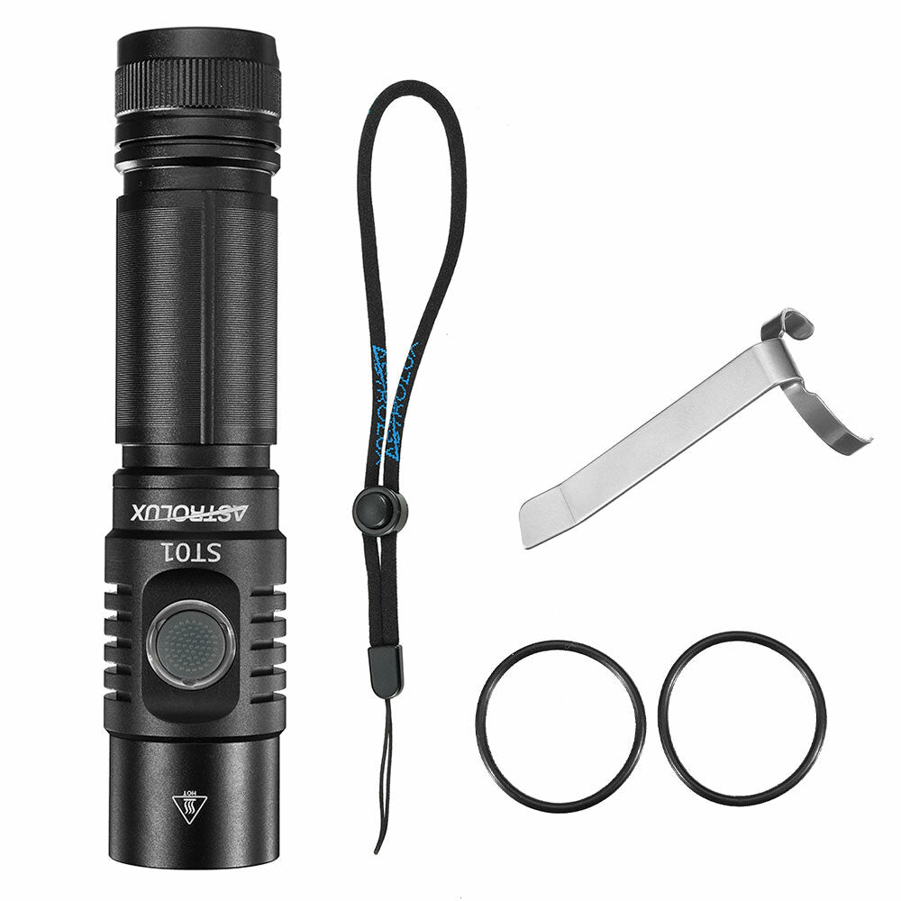 3500lm Compact EDC 21700 Flashlight 4 Modes Basic UI USB Rechargeable Ultra-bright Mini LED Torch Clip Pocket Light