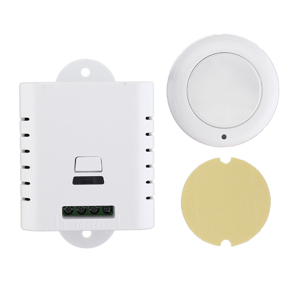Wide Voltage AC85V-250V Wireless Remote Control Switch + Round Button Transmitter