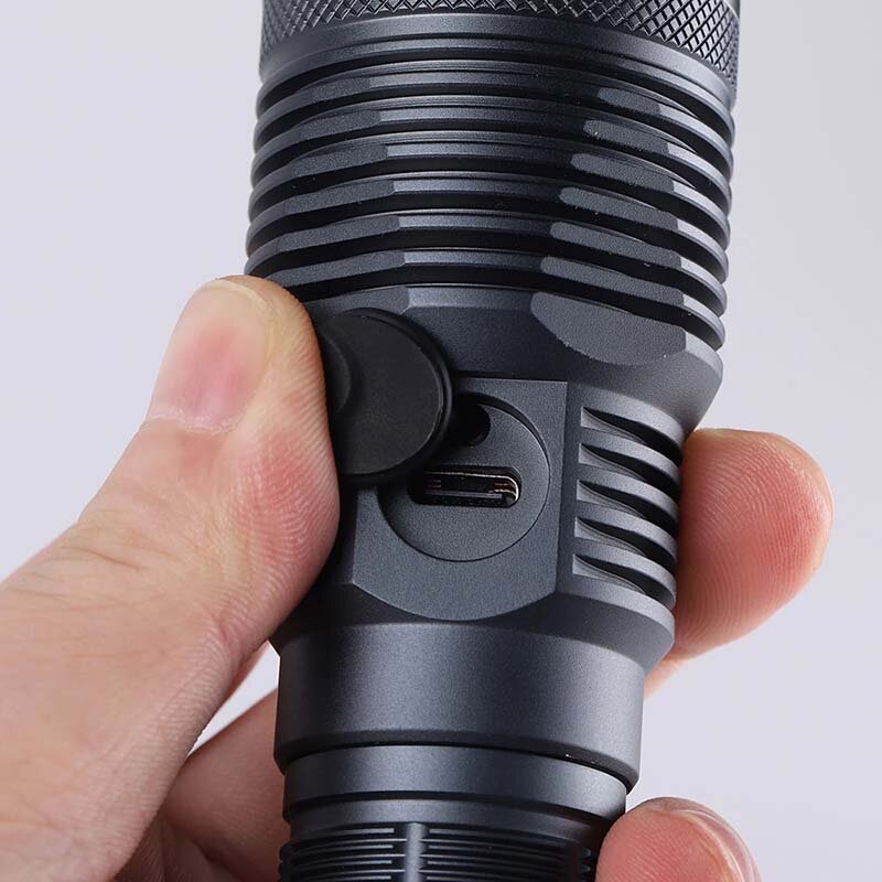 Powerful 21700 Flashlight Type-c Charging Port Aluminum Alloy Long Range Strong LED Torch Spotlight