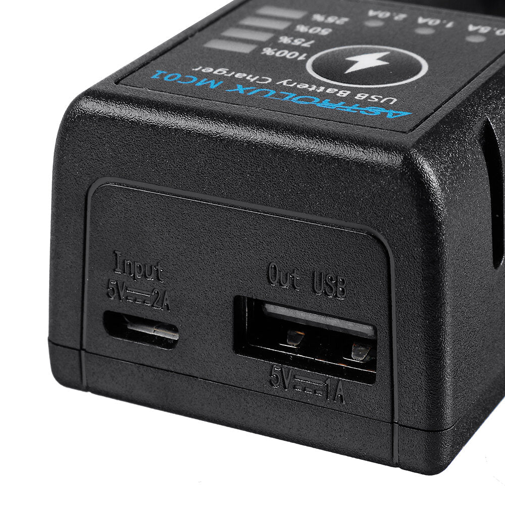 2 in1 USB Charging Mini Battery Charger Portable Mobile Phone Power Bank Current Optional Charger For 18650 21700 26650 14500 Li-ion Battery
