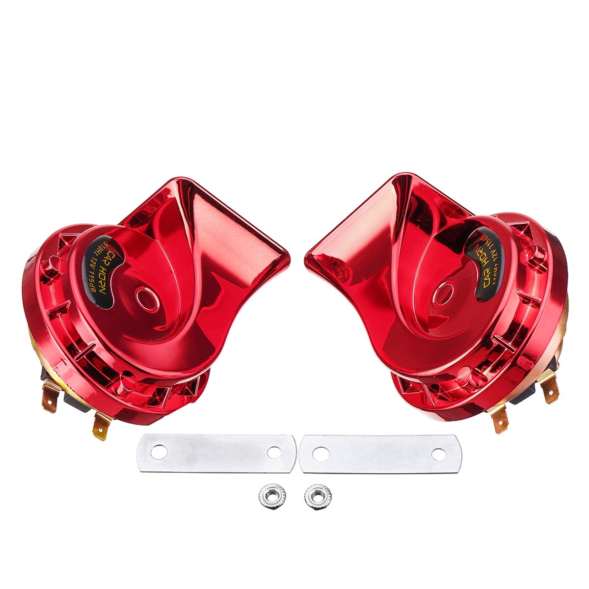 Pair 12V 115dB Super Loud Car Motorcycle Dual Tone Electric Snail Horn Universal