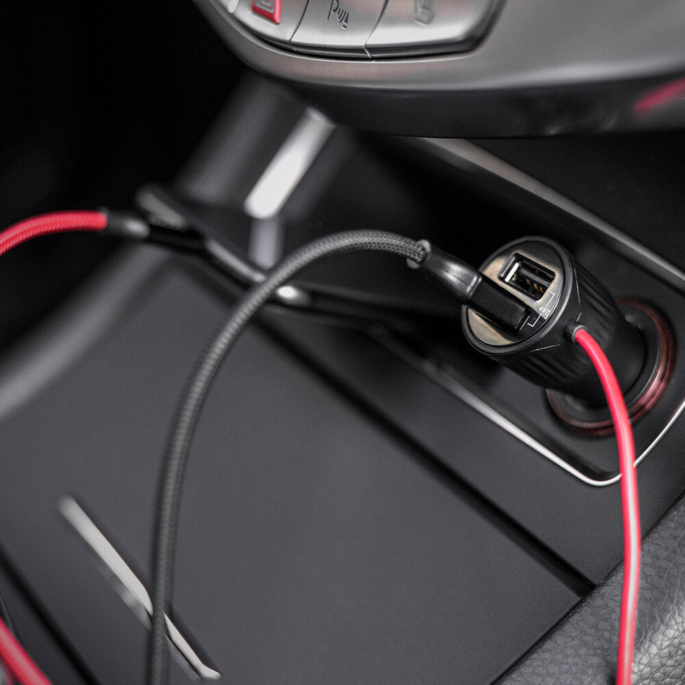 36W 4-Port Passenger Car Charger Fast Charging with 2 USB Ports 1.5M Cable