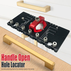 Adjustable Hinge Punch Locator Kit with 35mm Hole Opener, Drill Bits & Positioning Tools for Precise Installations