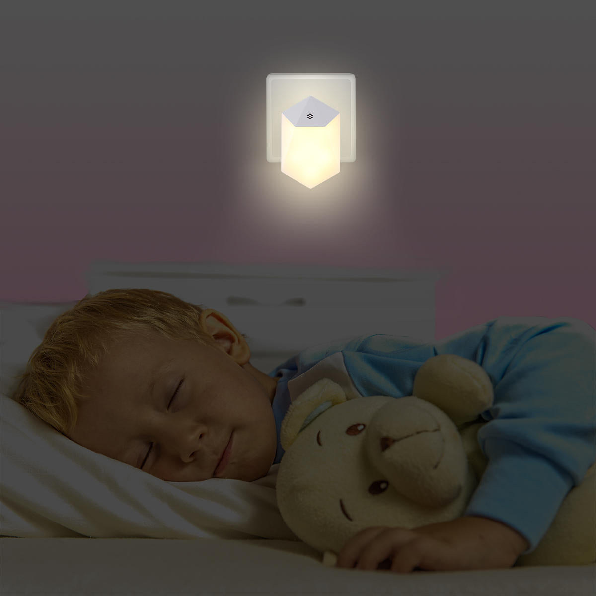 0.5W 6 LED Light-controlled Night Light Wall Hallway Bathroom Bedroom Kid Warm White Lamp AC110-240V