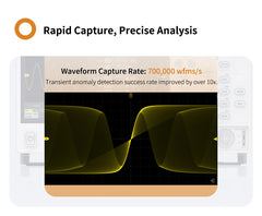 Digital Oscilloscope 70MHz 4Channel 1.25GSa/s 12-bit Vertical Resolution High Res Waveform Capture 50M Memory Depth