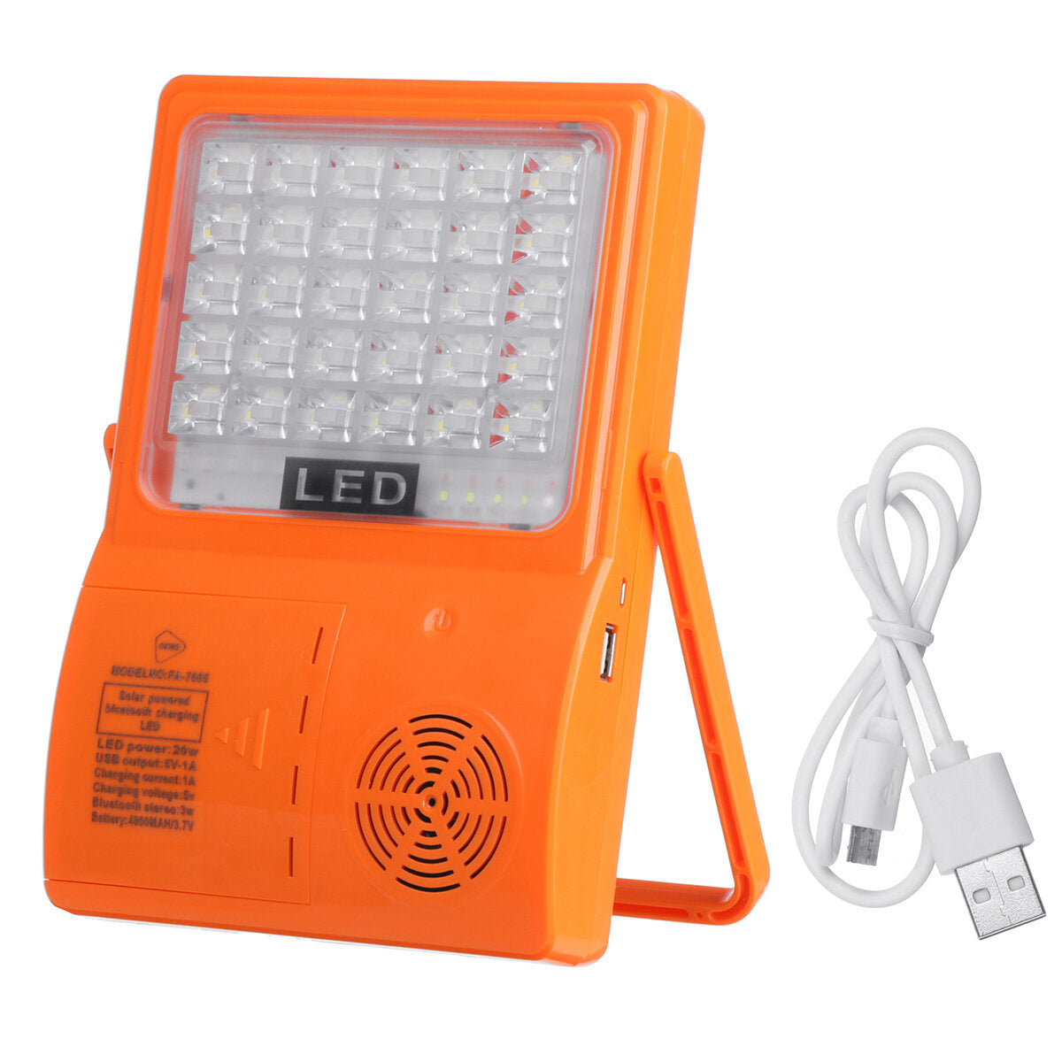 Multifunction Outdoor LED Solar Light Portable Adjustable 4800mAh 4 Levels bluetooth Speaker Lamp