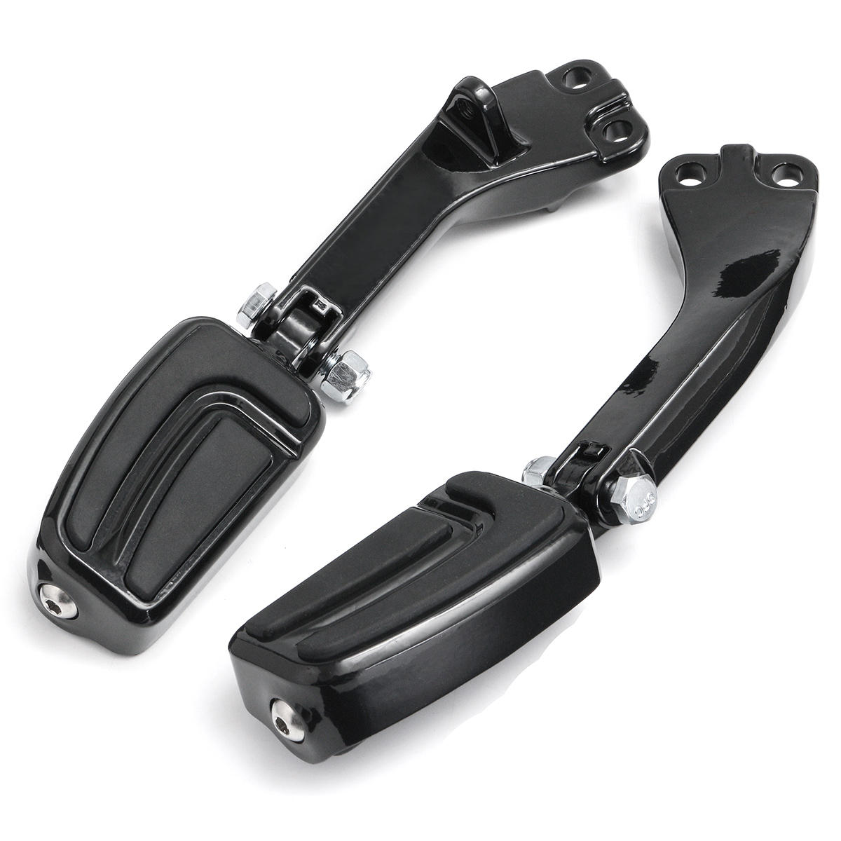 Pair Passenger Sport Foot Pegs Mounting Brackets Black Aluminum