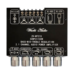 2.1 Channel Bluetooth 5.1 Subwoofer Amplifier Board Module 50WX2+100W Power Audio Stereo Amplifier Board