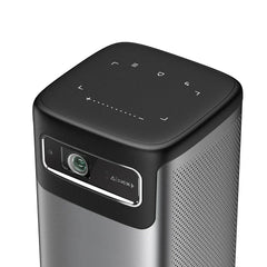 DLP Mini Projector with WIFI6, Android TV, Bluetooth 5.0, Auto Focus, Keystone Correction, Built-in Battery for Outdoor Movies