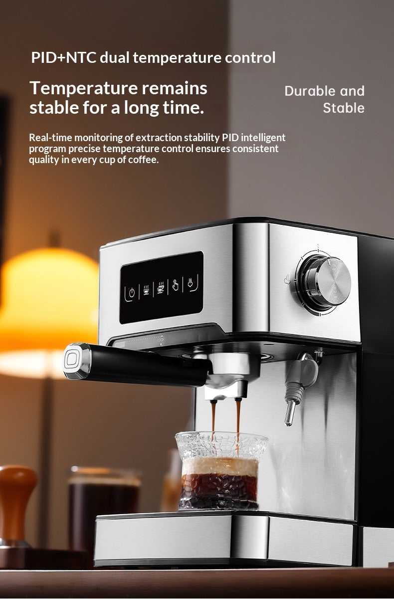 850W 20Bar Semi Automatic Espresso Coffee Machine With 1.5L Removable Tank 360° Steam Wand for Latte Home Cafe