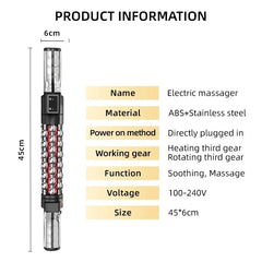 Electric Rotating Massager for Whole Body Relaxation, Vibration Therapy, 100-240V, Multi-Temperature Control, ABS & Steel