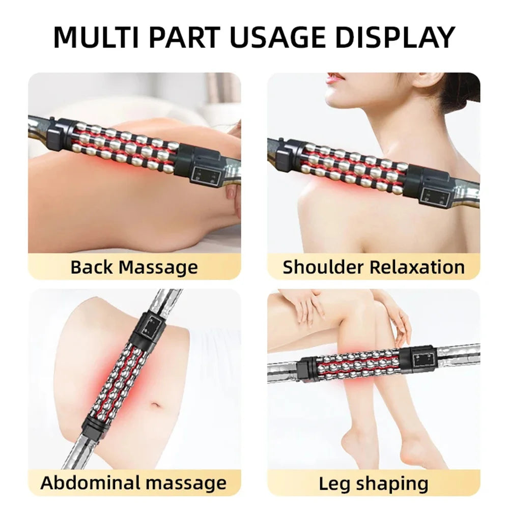 Electric Rotating Massager for Whole Body Relaxation, Vibration Therapy, 100-240V, Multi-Temperature Control, ABS & Steel