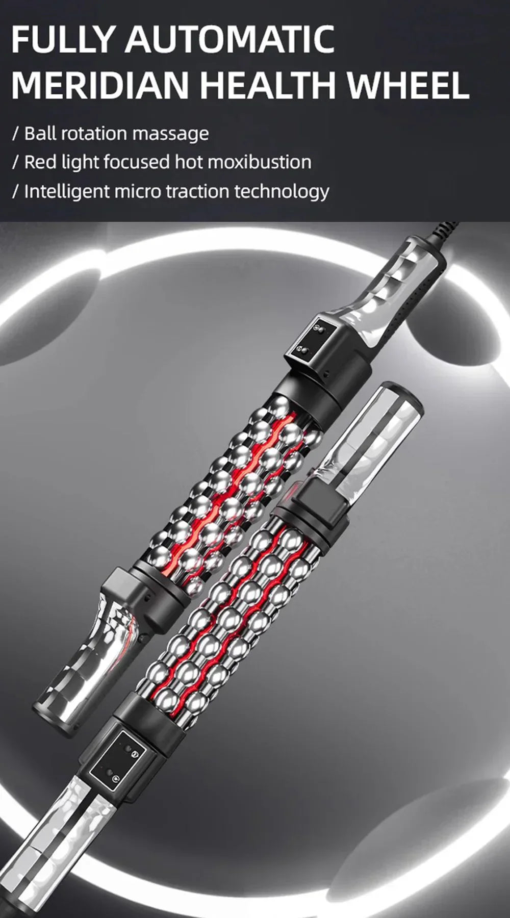 Electric Rotating Massager for Whole Body Relaxation, Vibration Therapy, 100-240V, Multi-Temperature Control, ABS & Steel