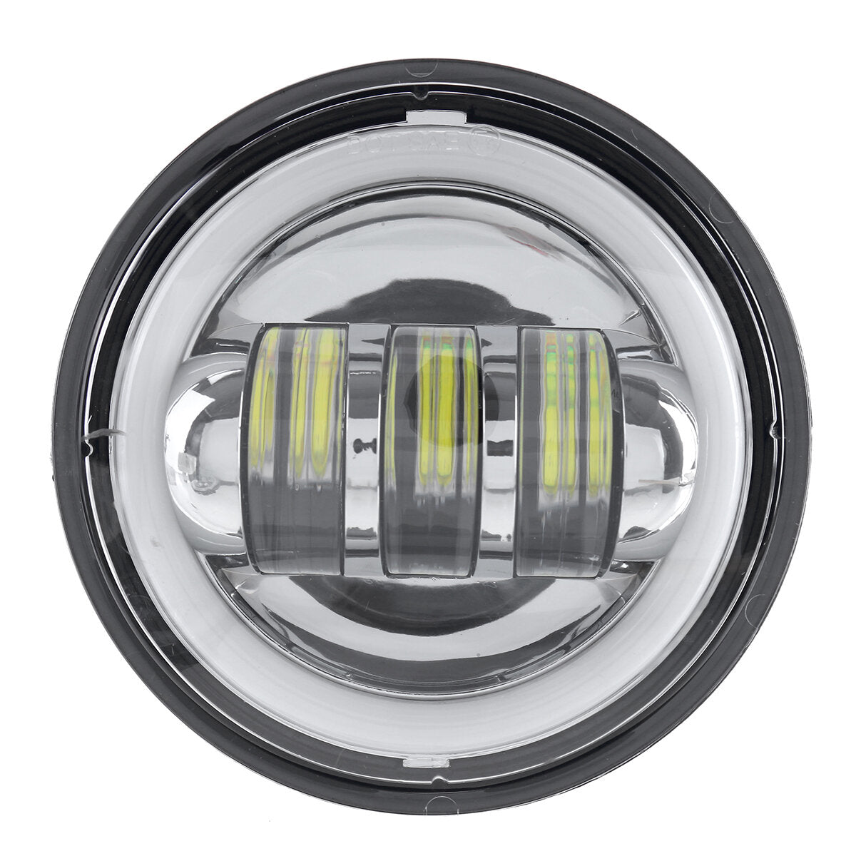 Motorcycle 7" LED Projector Headlight + 4.5" Passing Auxiliary Light With Aperture White And Yellow Bicolor