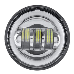 Motorcycle 7" LED Projector Headlight + 4.5" Passing Auxiliary Light With Aperture White And Yellow Bicolor