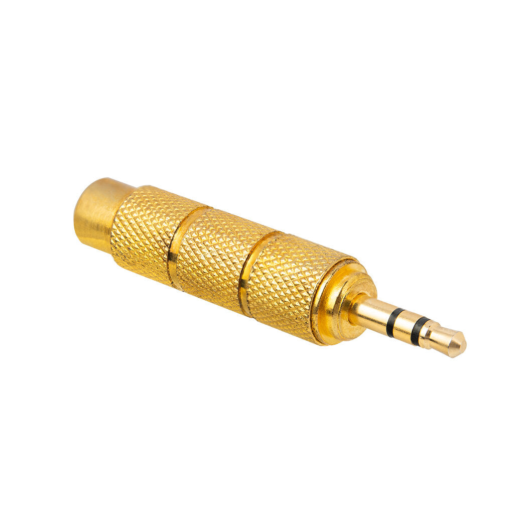 5Pcs/ 1Set Golden Metal 6.5mm Male To 3.5mm Female Audio Adapter Stereo AUX Converter Amplifier
