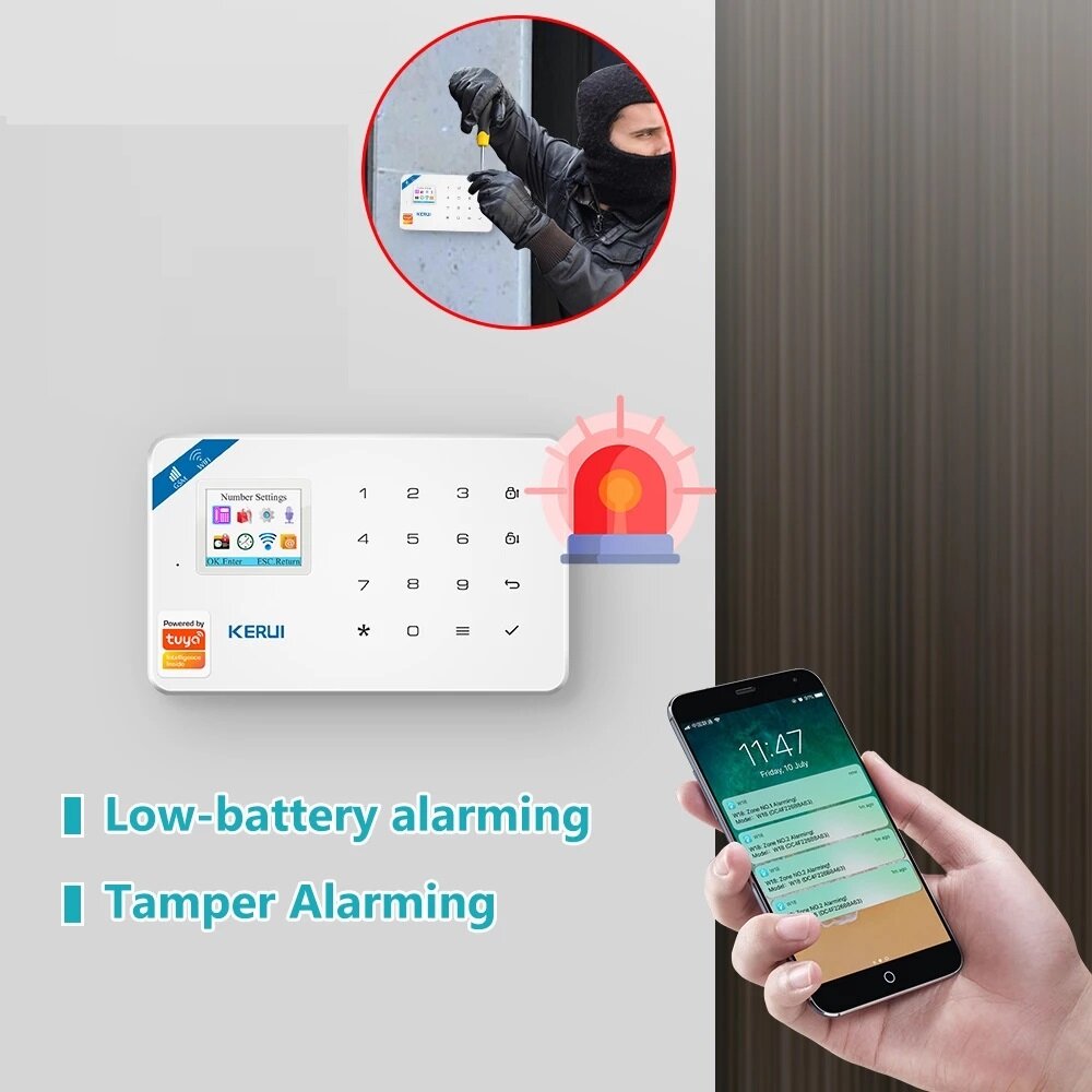 WIFI GSM Home Burglar Security Alarm System Door Window Control Panel Motion Sensor