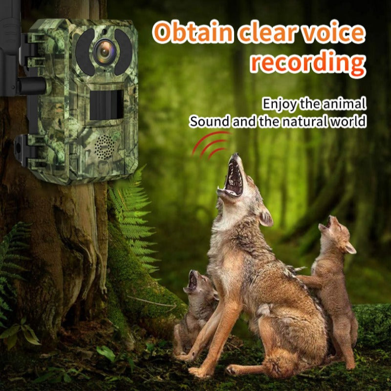 4MP 1440P 4G Wildlife Camera with Solar Panel, PIR Motion Sensor, Waterproof, Night Vision for Hunting and Trail Use