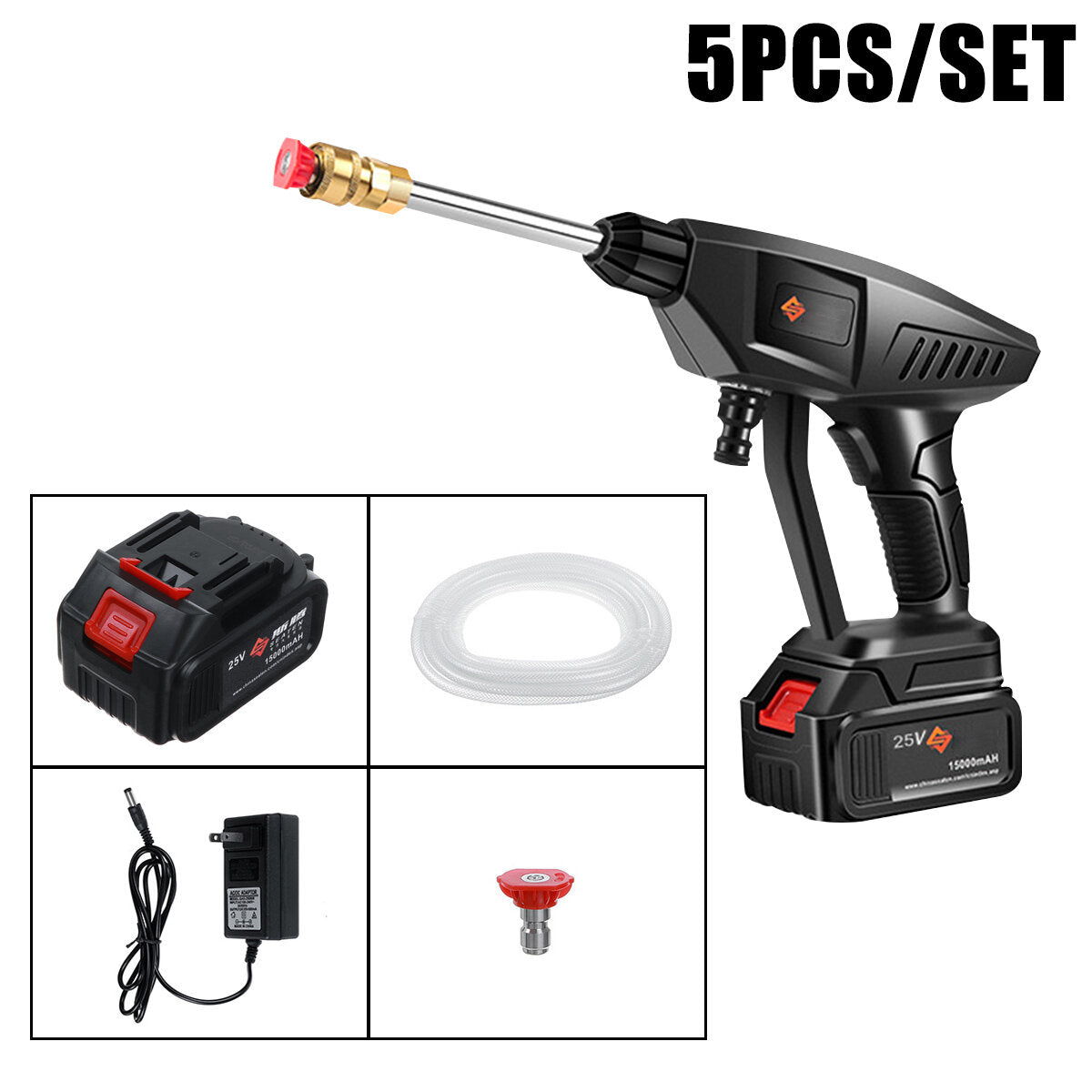25V 30Bar Cordless High Pressure Car Washer Cleaner for Car Cleaning Wash