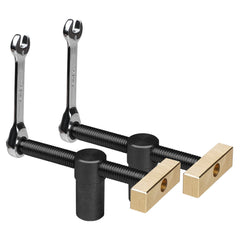 Woodworking Table Vice Clamp - Durable Brass & Stainless Steel, 19mm/20mm, Ratchet Mechanism, 1/2 PCS Options