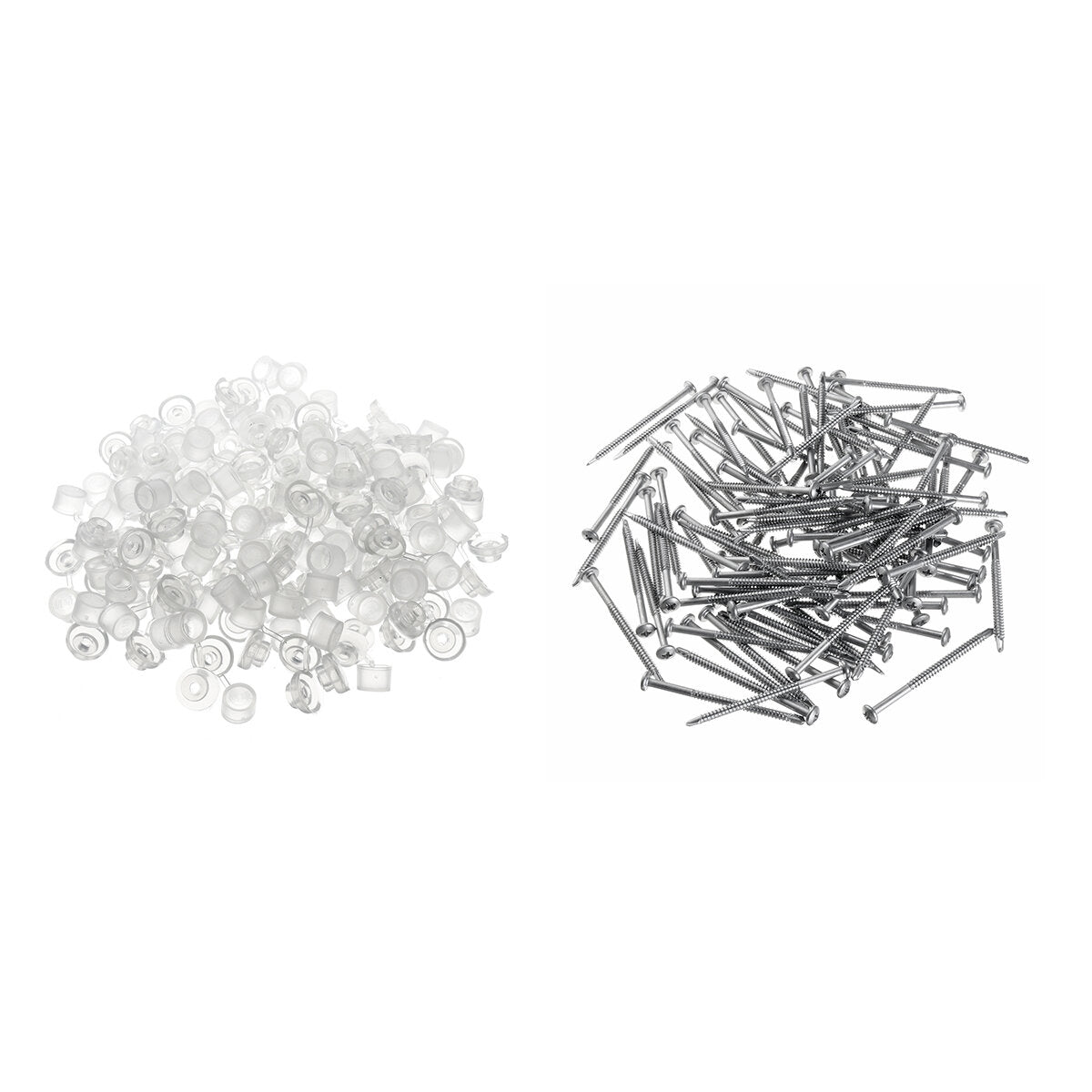 100Pcs 3" 75mm Corruhated Roofing Plastic Screw Cover Clear Strap Caps