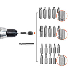33PCS HSS Screw Removal Bit Screwer Extractor Drill Adapter for Remove Bolts