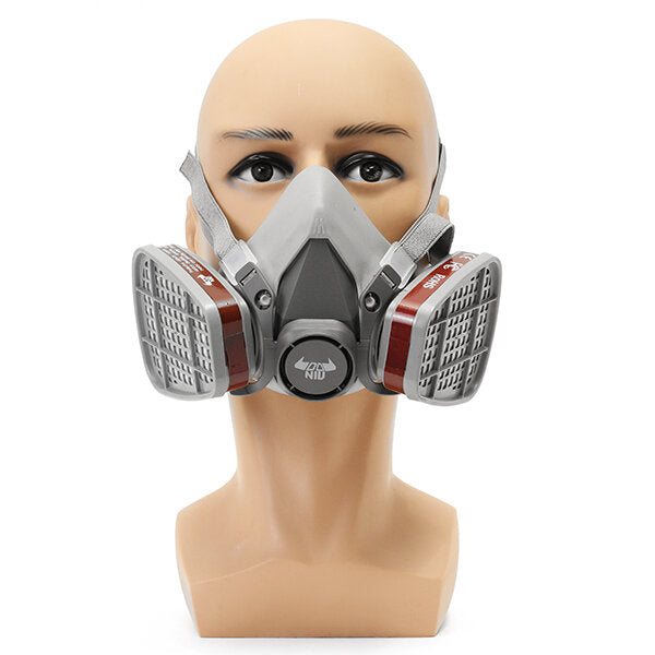 Double Gas Mask Protection Filter Chemical Half Face Respirator Mask