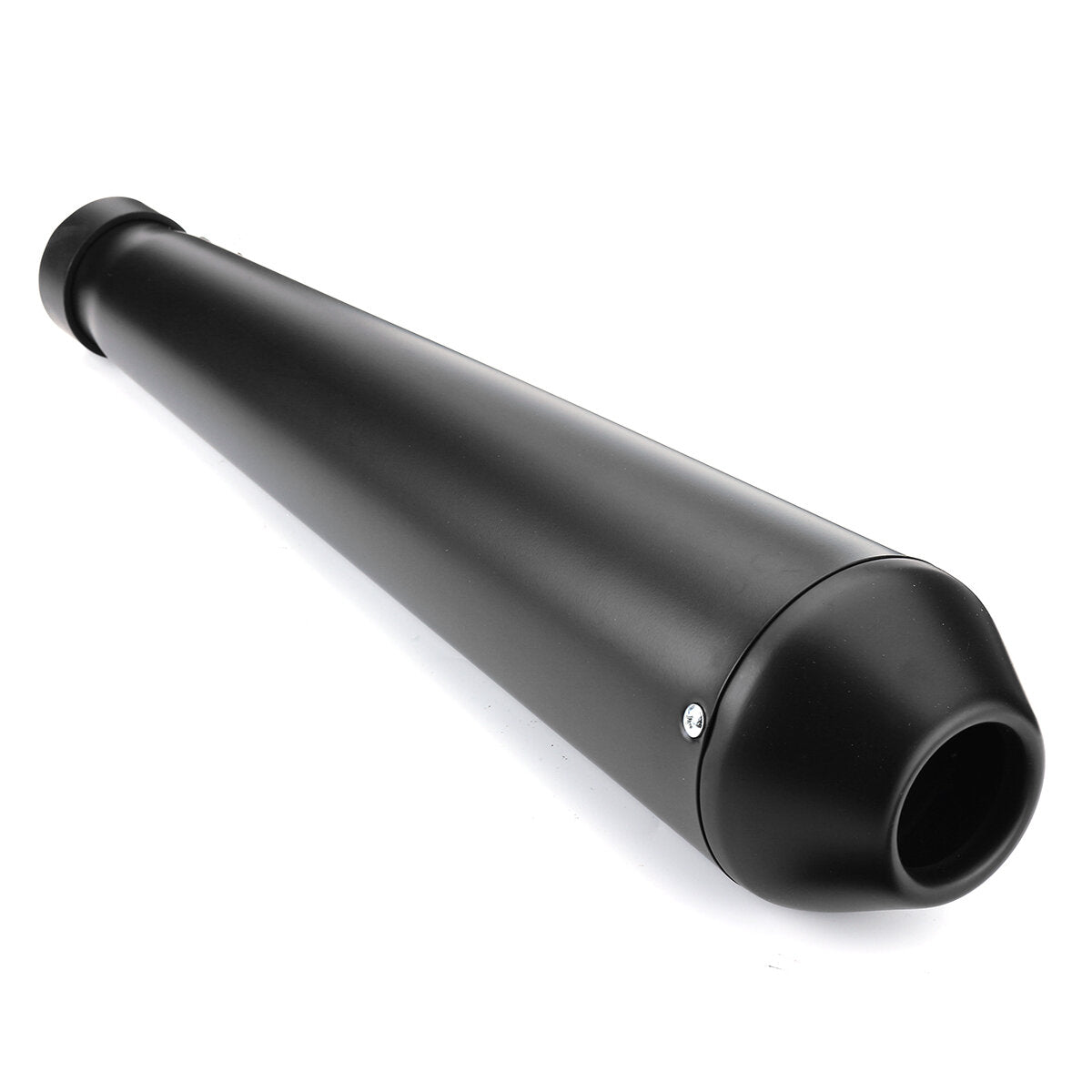 2X Motorcycle Cafe Racer Rear Exhaust Pipe with Sliding Bracke Black Universal