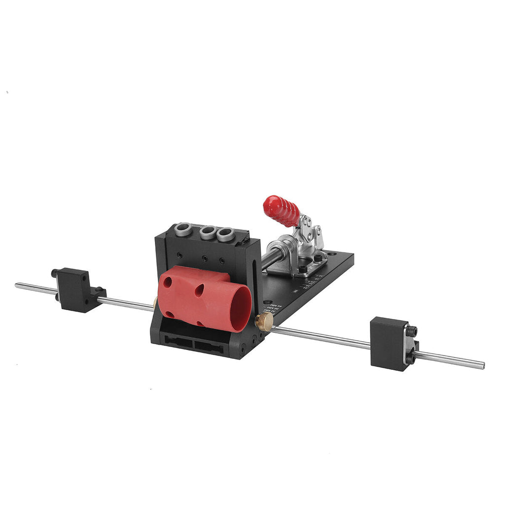 Aluminum Pocket Hole Jig with Stabilizing Bar & Stop Block for DIY Woodworking Projects