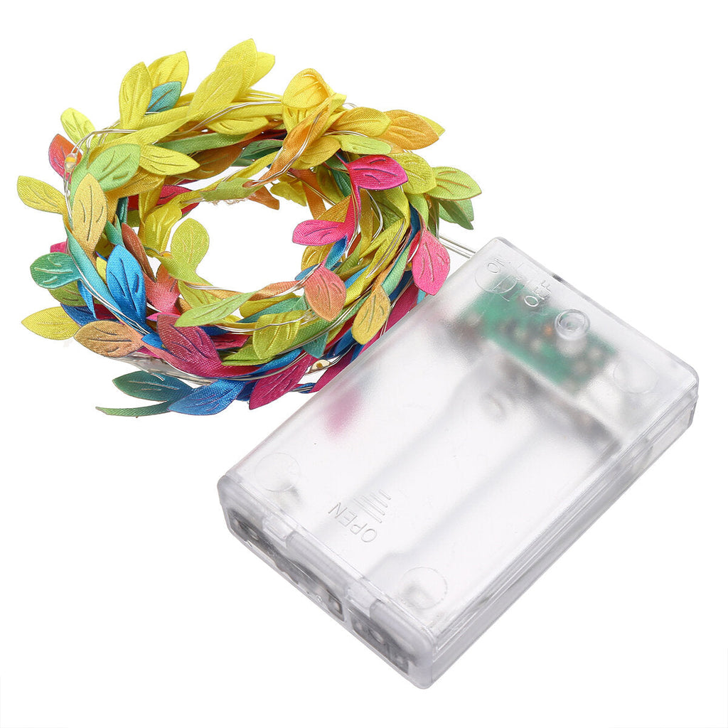 2/3/5/10M Leaves Garland LED String Fairy Lights Halloween Christmas Holidays Party Lamp Decor