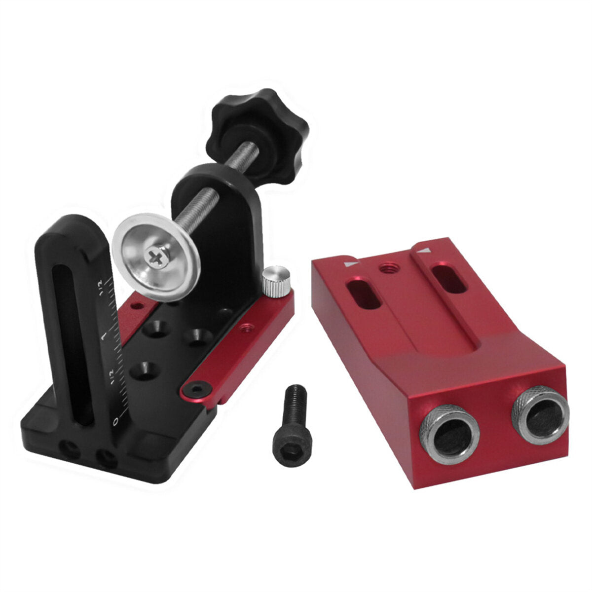 Oblique Holes Pocket Hole Jig with Clamp, Adjustable Woodworking Drill Guide & Dowel Locator, 9.5mm Bit Included