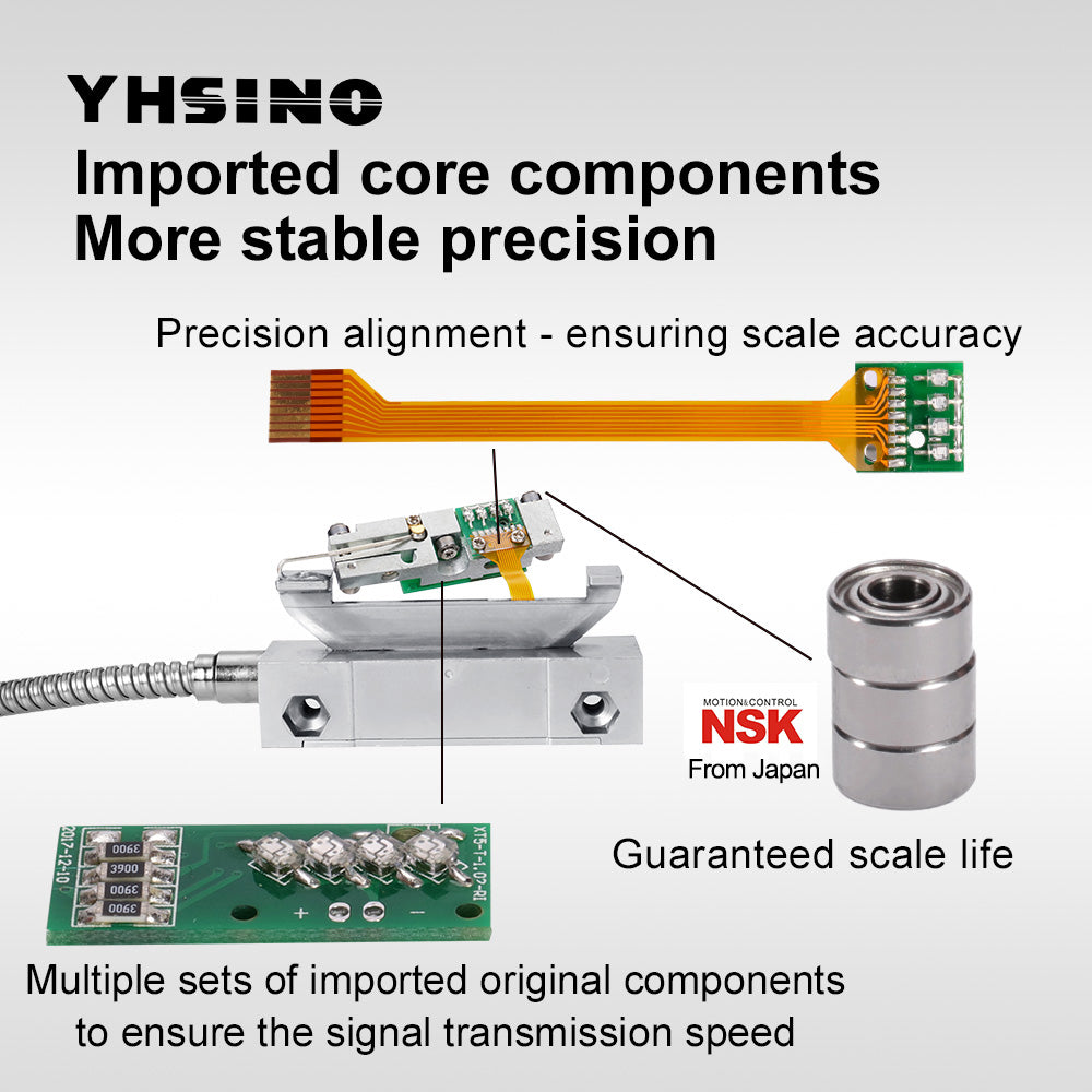 Optical Linear Scale Set High Precision 3 Axis Durable Imported Parts Suitable for Different Measurement with Optional Length Professional Digital Display+ Scale