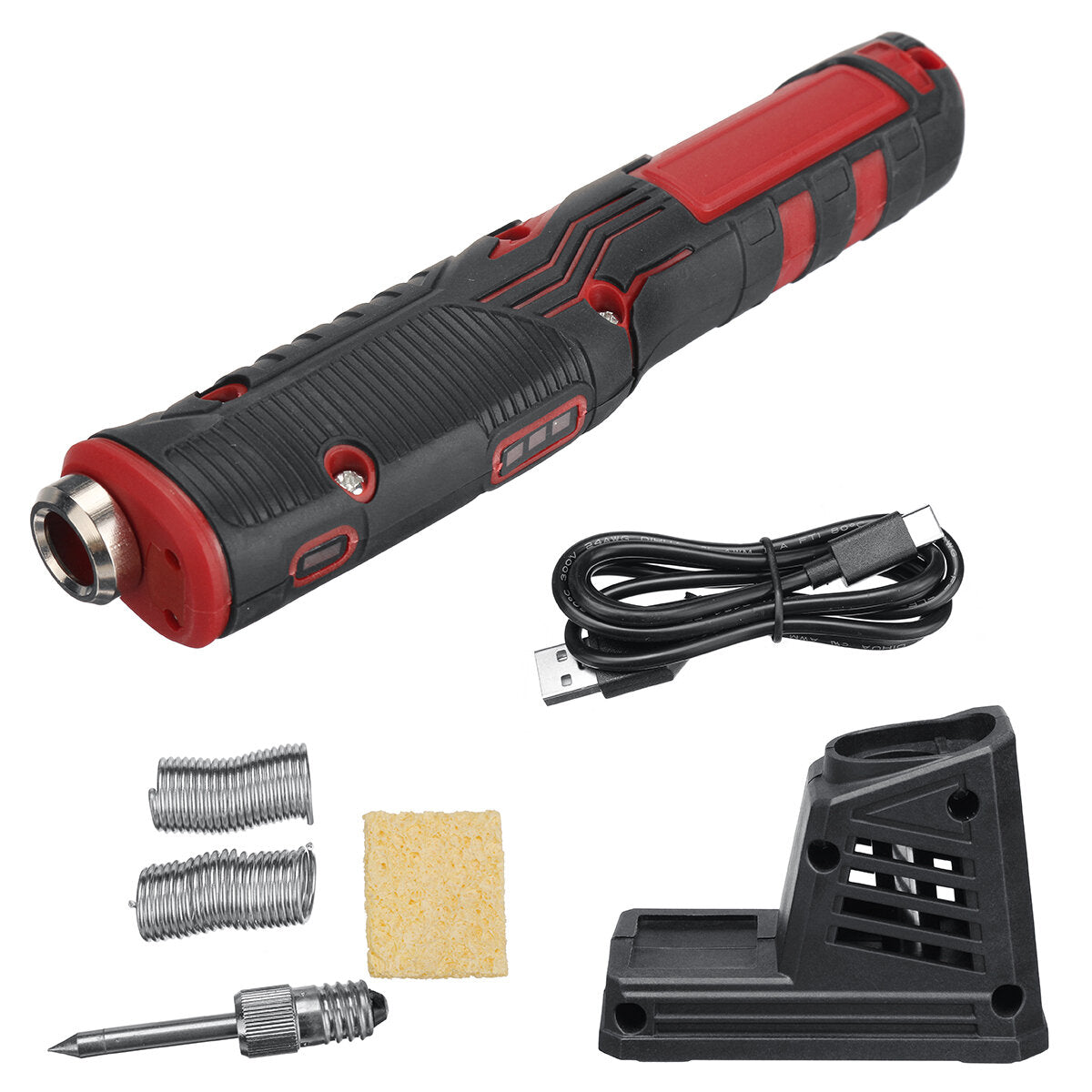 4V Cordless Soldering Welding Iron Rechargeable 1500mAh Battery 450C LED Light