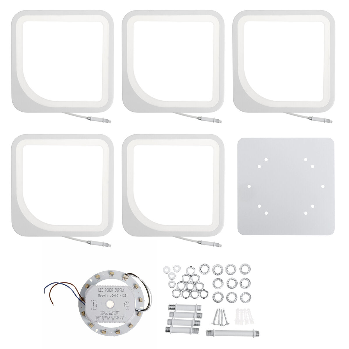 4300LM 900 LED Ceiling Lamp 5Pcs Cube Living Room Bedroom Pendant Light+Remote