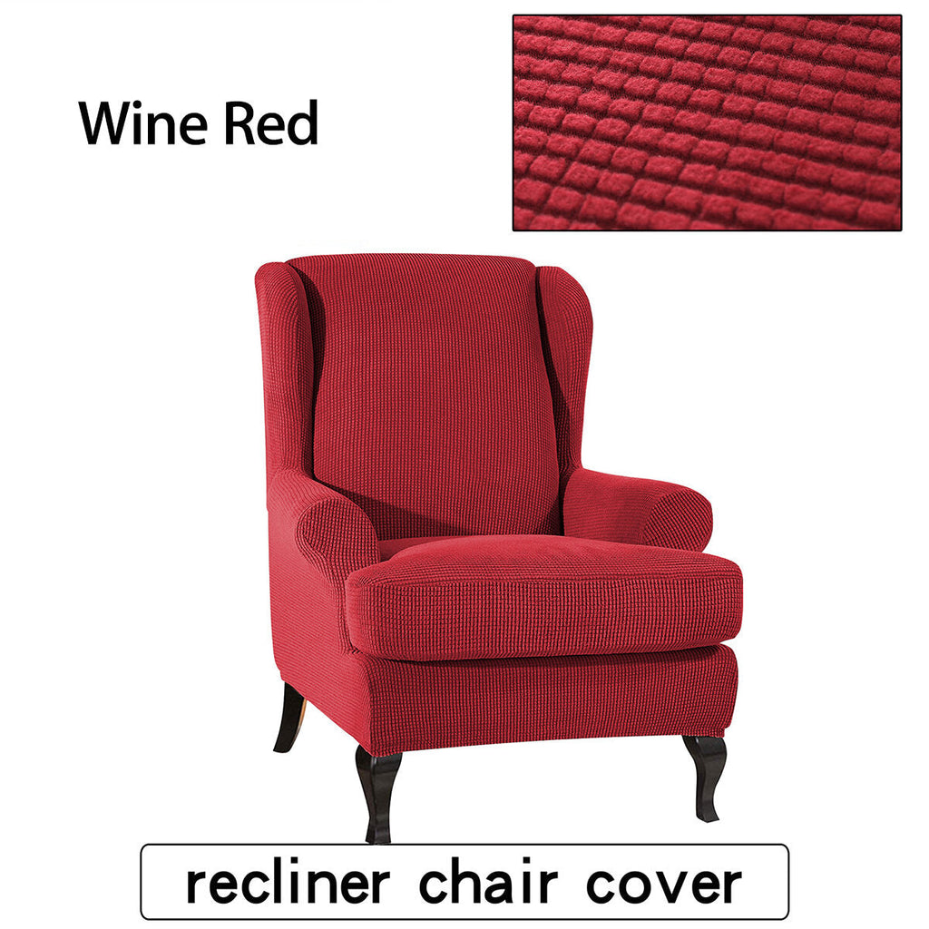 Elastic Fibre Armchair Wingback Wing Chair Covers Stretch SlipCover Protector