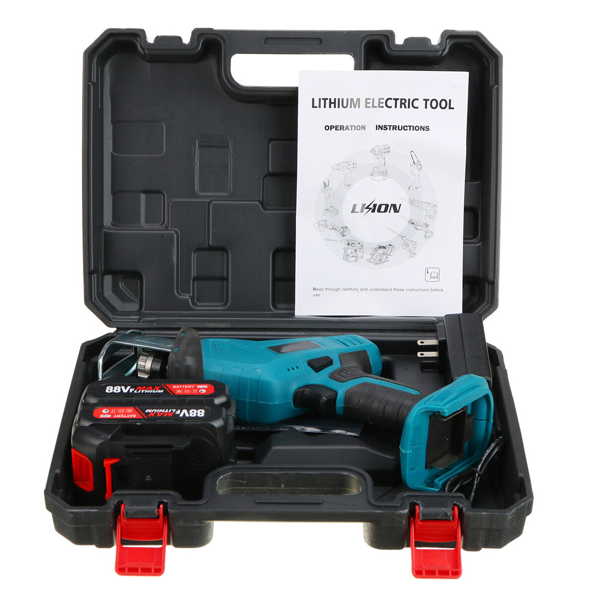 88VF Electric Reciprocating Saw Variable Speed Metal Wood Cutting Tool W/ 4pcs Blades & Plastic Case
