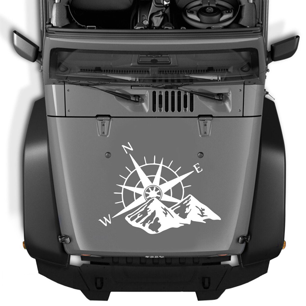 Car Sticker Decal Compass & Mountain 60x45cm For Camper Van Motorhome Car