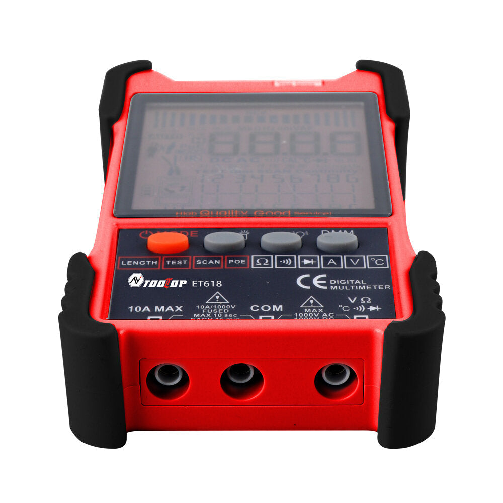 Large LCD Screen Network Cable Tester + Multimeter 2 in 1 AC DC Current Voltage Measurement Anti-noise Line Tracker