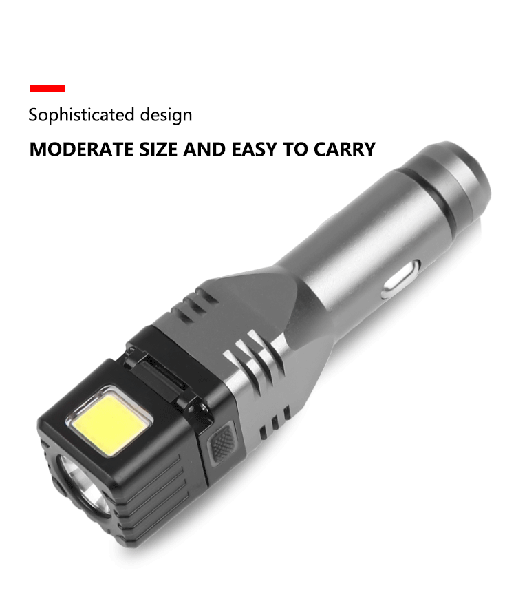 Quick Charge 3.0 Car Charger & USB Rechargeable EDC LED Flashlight XPG LED+COB 300LM Mini Torch Camping Light