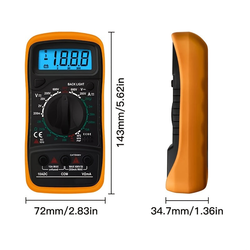 Electrician Multimeter with Digital Display Testing Current Resistance Voltage