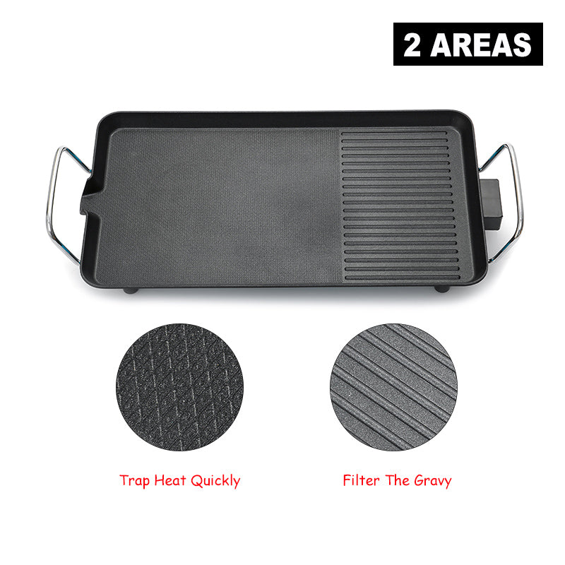 211V Electric BBQ Grill Kitchen Teppanyaki Smokeless Non-stick Surface Adjustable Temperature Grill for Barbecue Tools