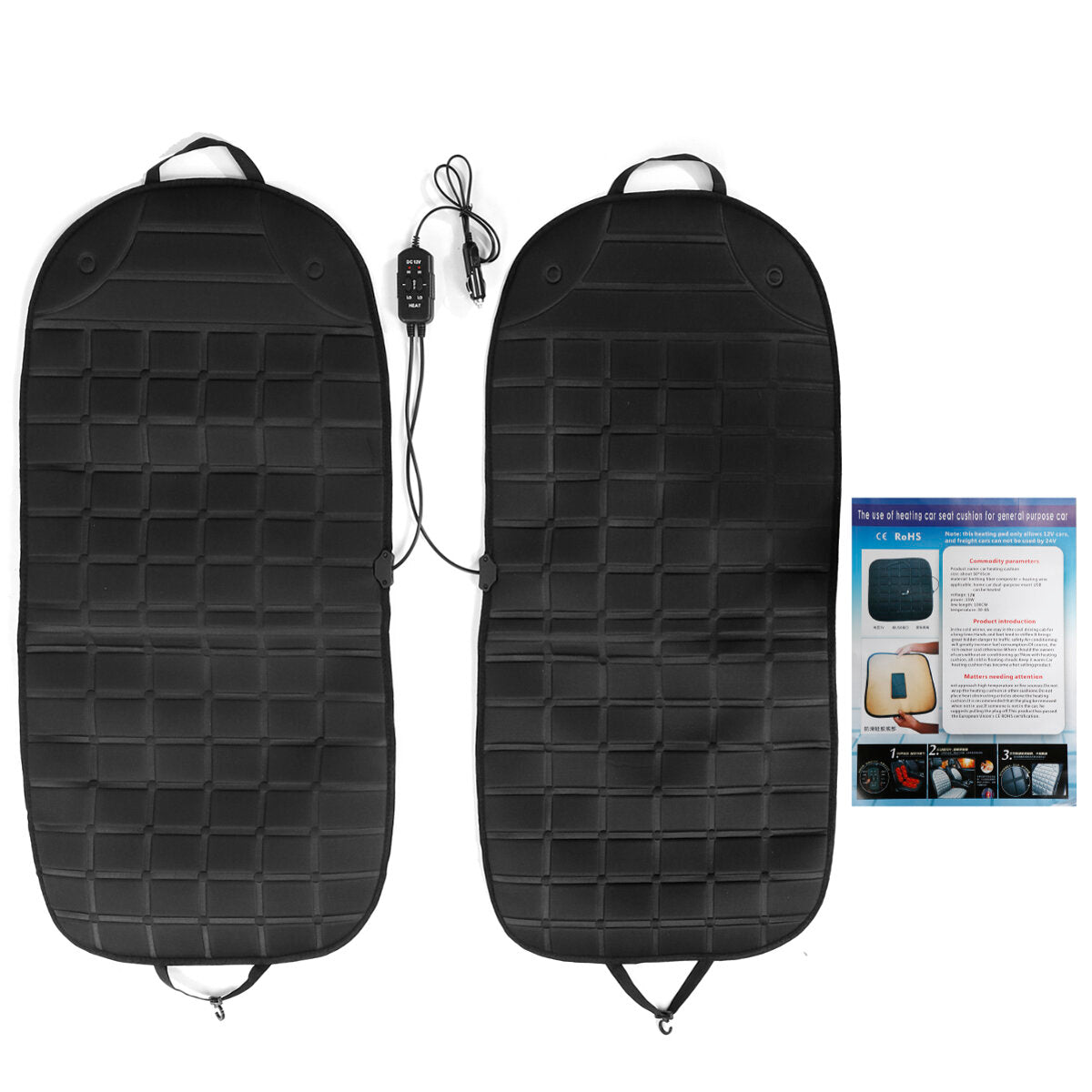 Thickening Heated Car Seat Heater Cushion Chair Heater Heating Mat 60C Warmer Cover Pad 96W 12V 2 PCS