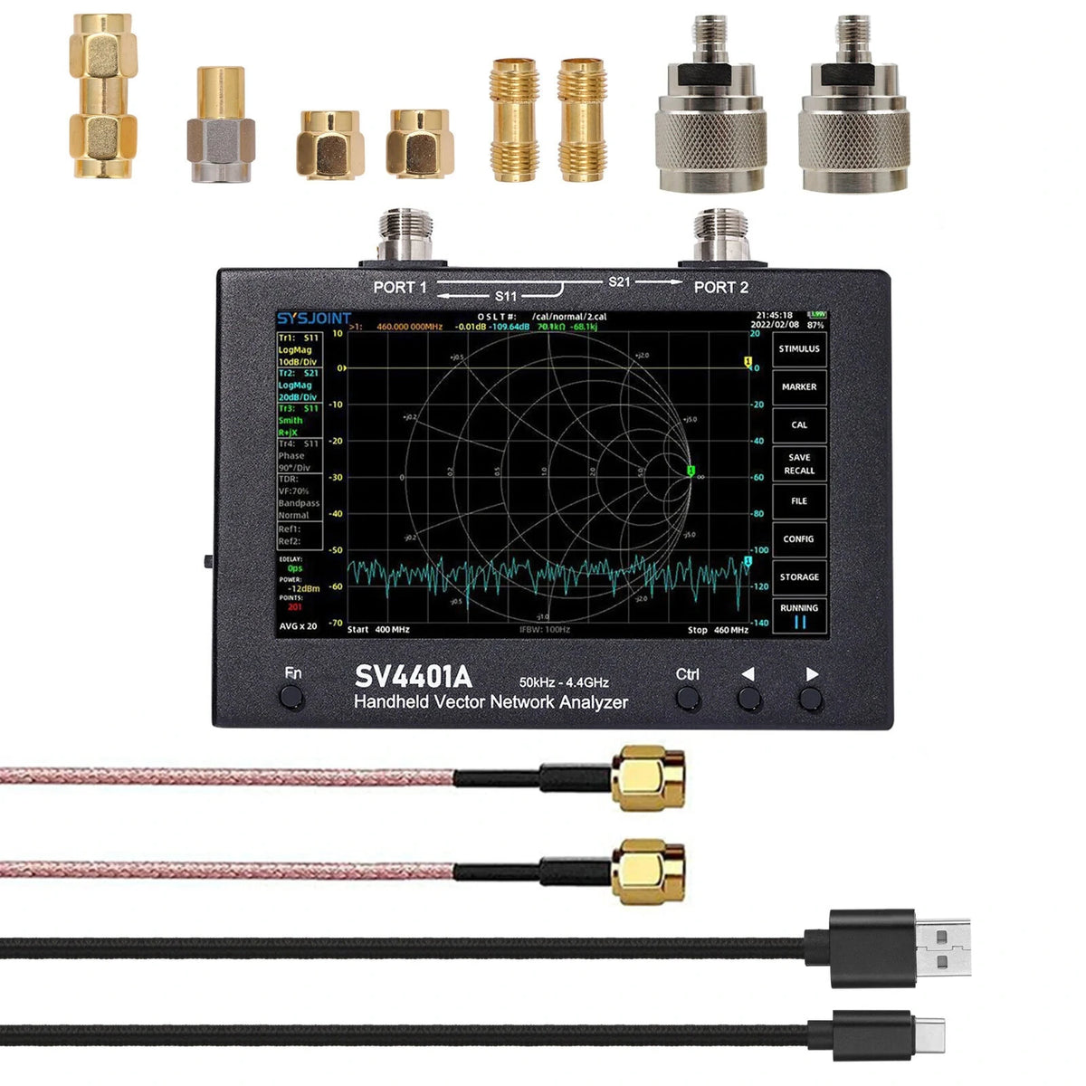 50KHz-4400MHz Vector Network Analyzer 7 inch Touch Screen 100db Dynamic NanoVNA Vector Network Analyzer