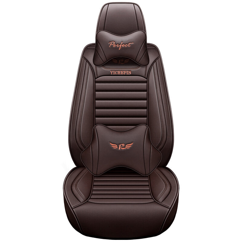 PU Car Seat Cover Cushions with Headrest Automobile Universal Protective Mat Cushion Front and Rear Seat Cover for Car