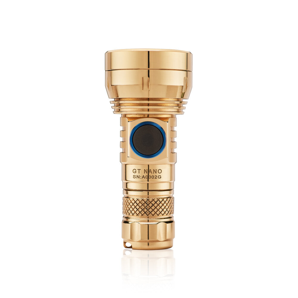 Copper/Brass 450LM 300m EDC Flashlight with 10180 Battery USB Rechargeable Mini & Long Distance Powerful LED Torch